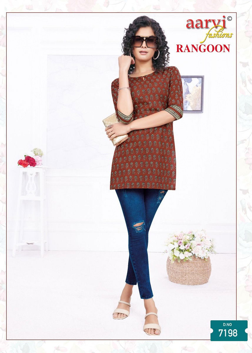 Aarvi Rangoon Lawn Cotton Ladies Top Catalog
